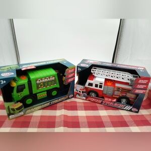 Play Right Garbage And Fire Truck Bundle NIB